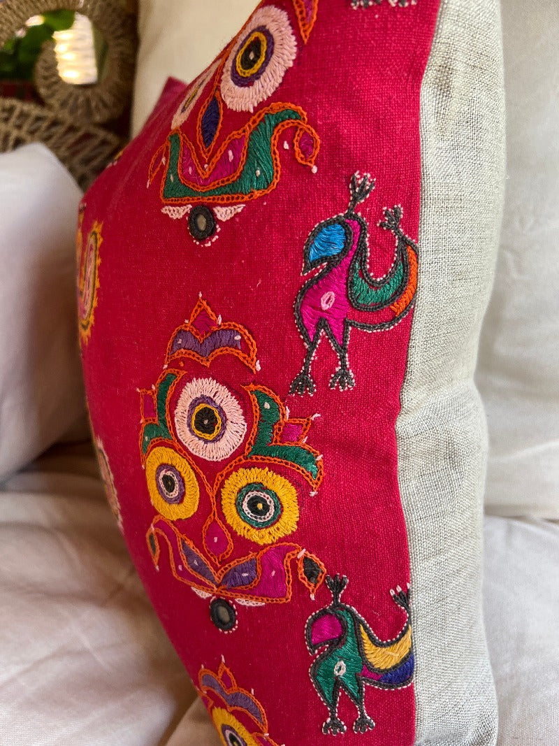 Embroidered Kutch Skirt Pillow Tierra del Lagarto