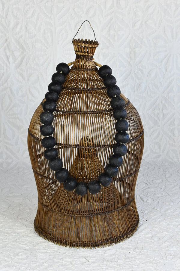 Large African Glass Beads - Black Tierra del Lagarto