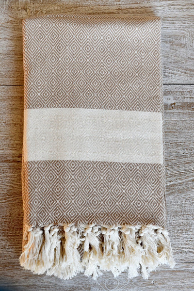 Hand Face Turkish Towel Pestemal 23x36 Peshtemal Fouta Kitchen Baby Care by Cacala Beige