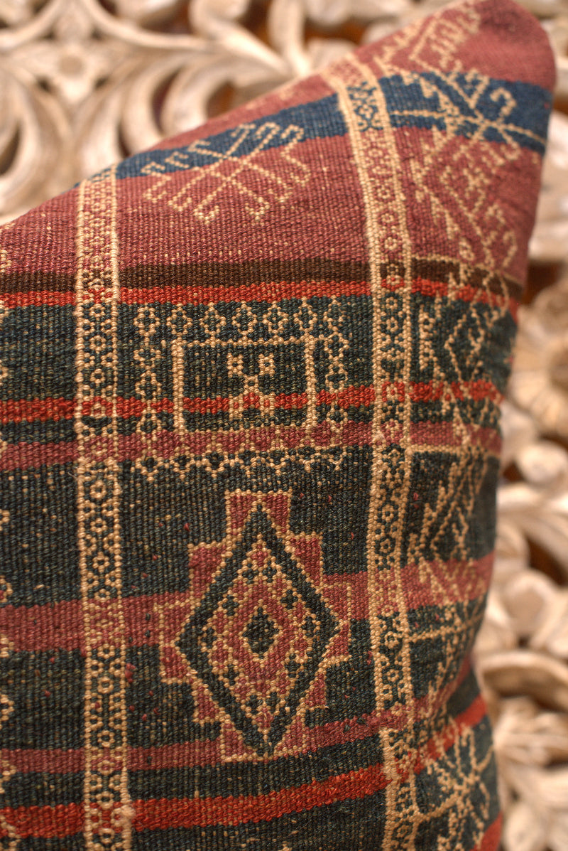 Vintage Kilim Pillow from Tajikistan