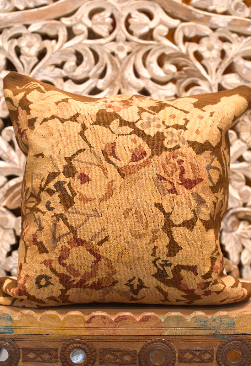 Romanian Floral Kilim Pillow