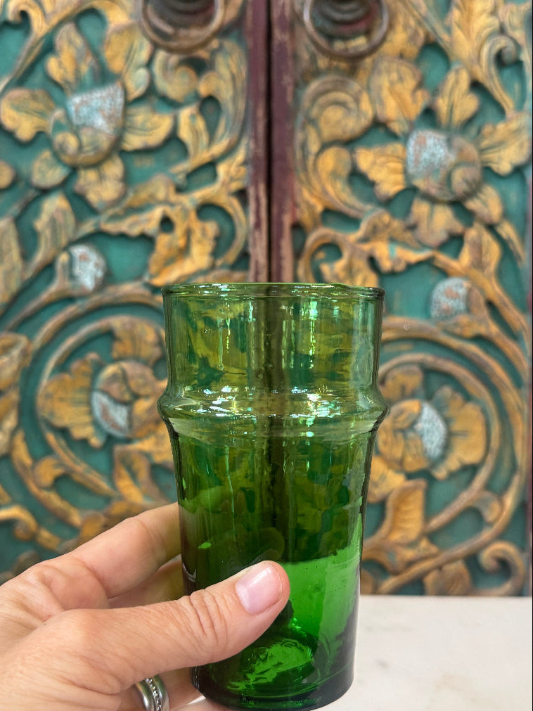 Green Moroccan Beldi Tea Glass