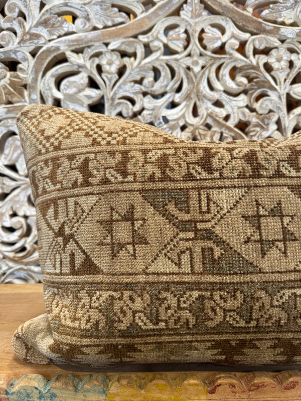 Antiqued Turkish Carpet Pillow
