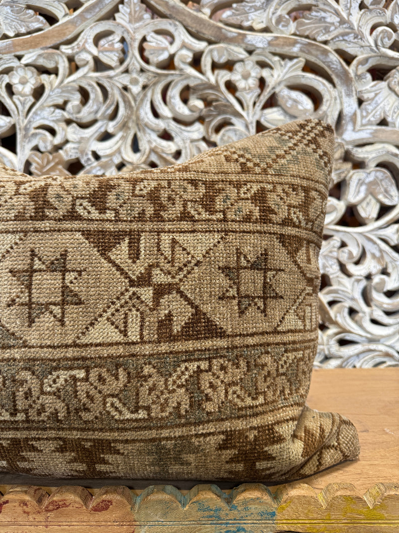 Antiqued Turkish Carpet Pillow