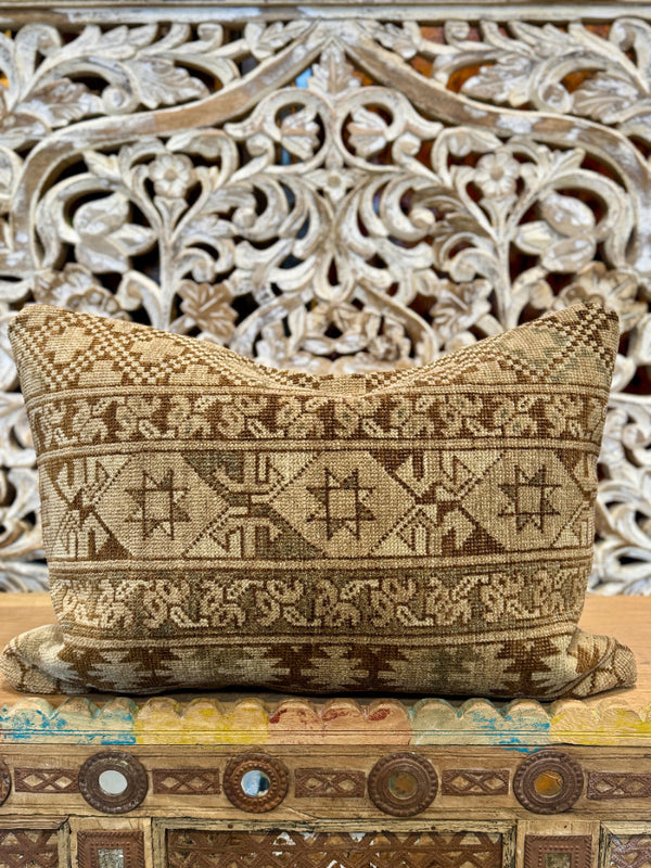Antiqued Turkish Carpet Pillow