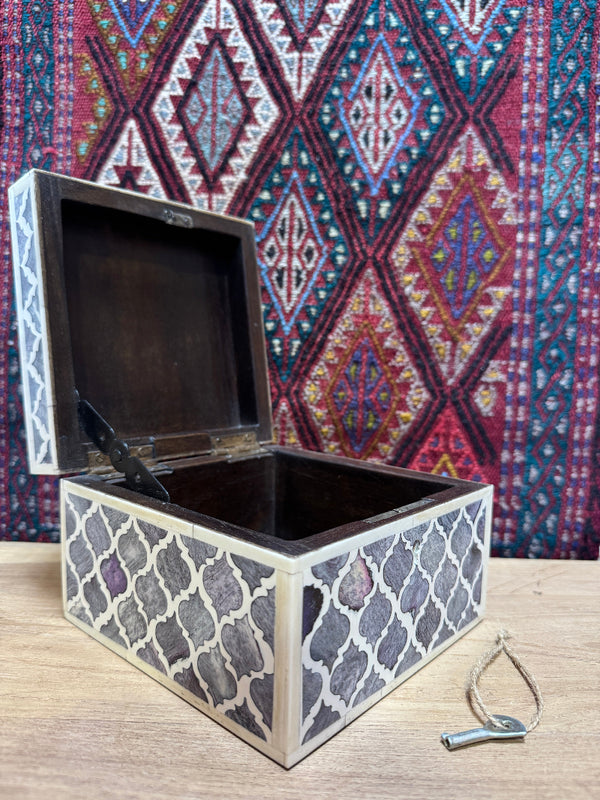 Blue and White Bone Inlay Box