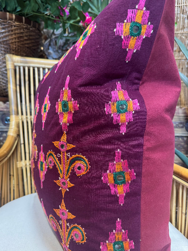 Vintage Red Gujarati Skirt Pillow