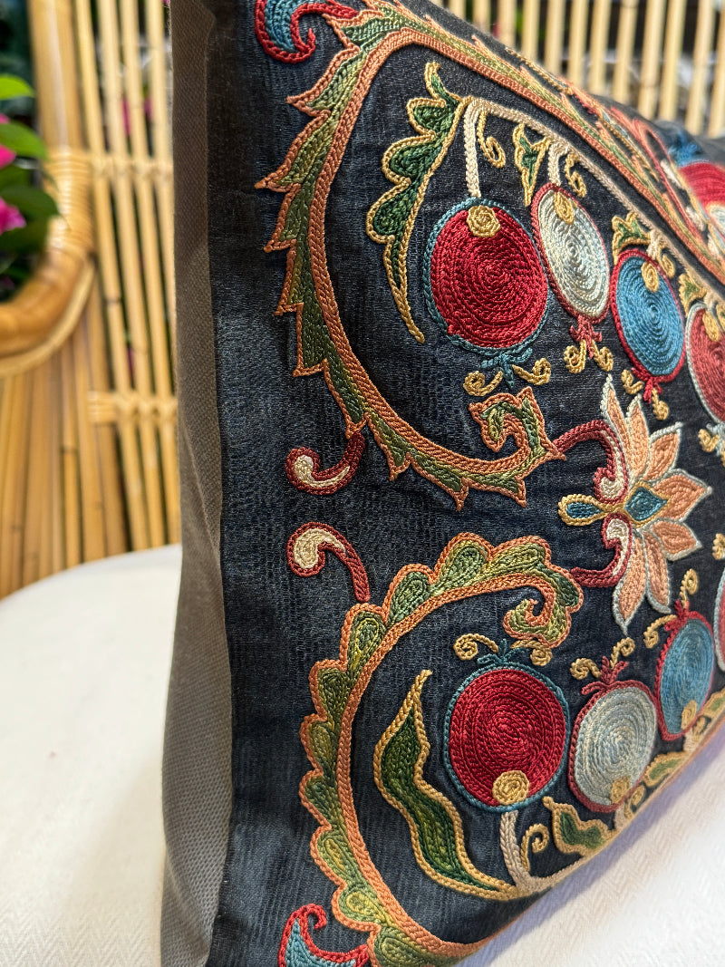 Silk Suzani Lumbar Pillow
