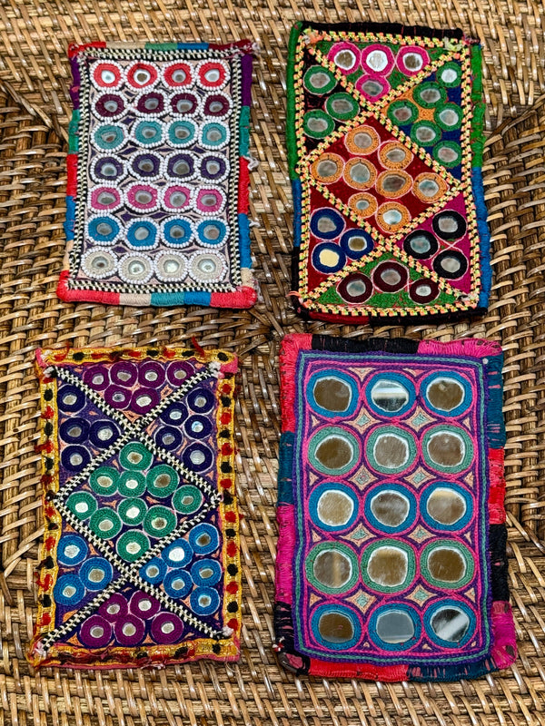 Rectangle Gujarati Mirror Cloth Patch/Coasters
