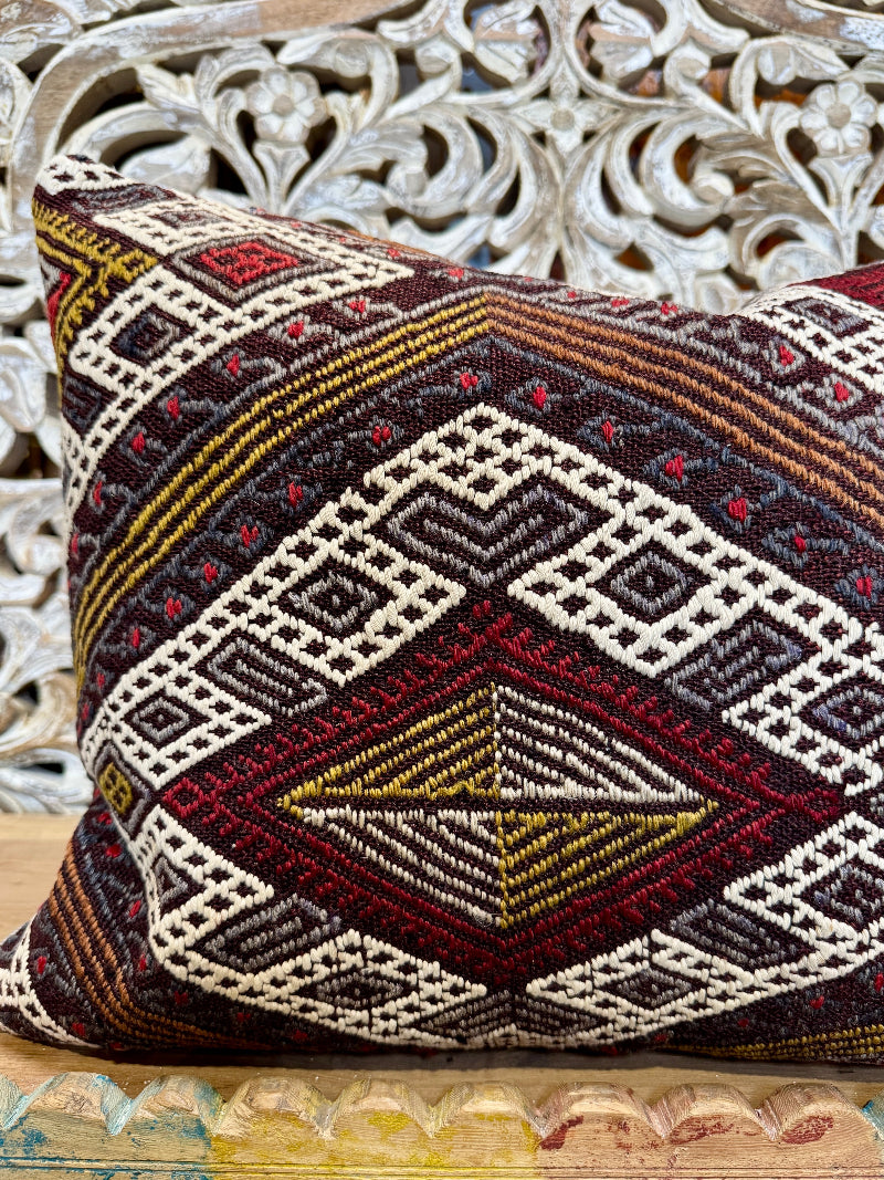 Turkish Cicim Kilim Lumbar Pillow