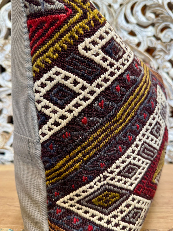 Turkish Cicim Kilim Lumbar Pillow
