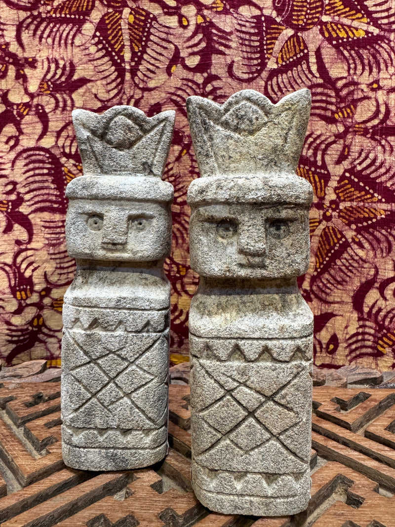 Primitive Stone Head with Crown