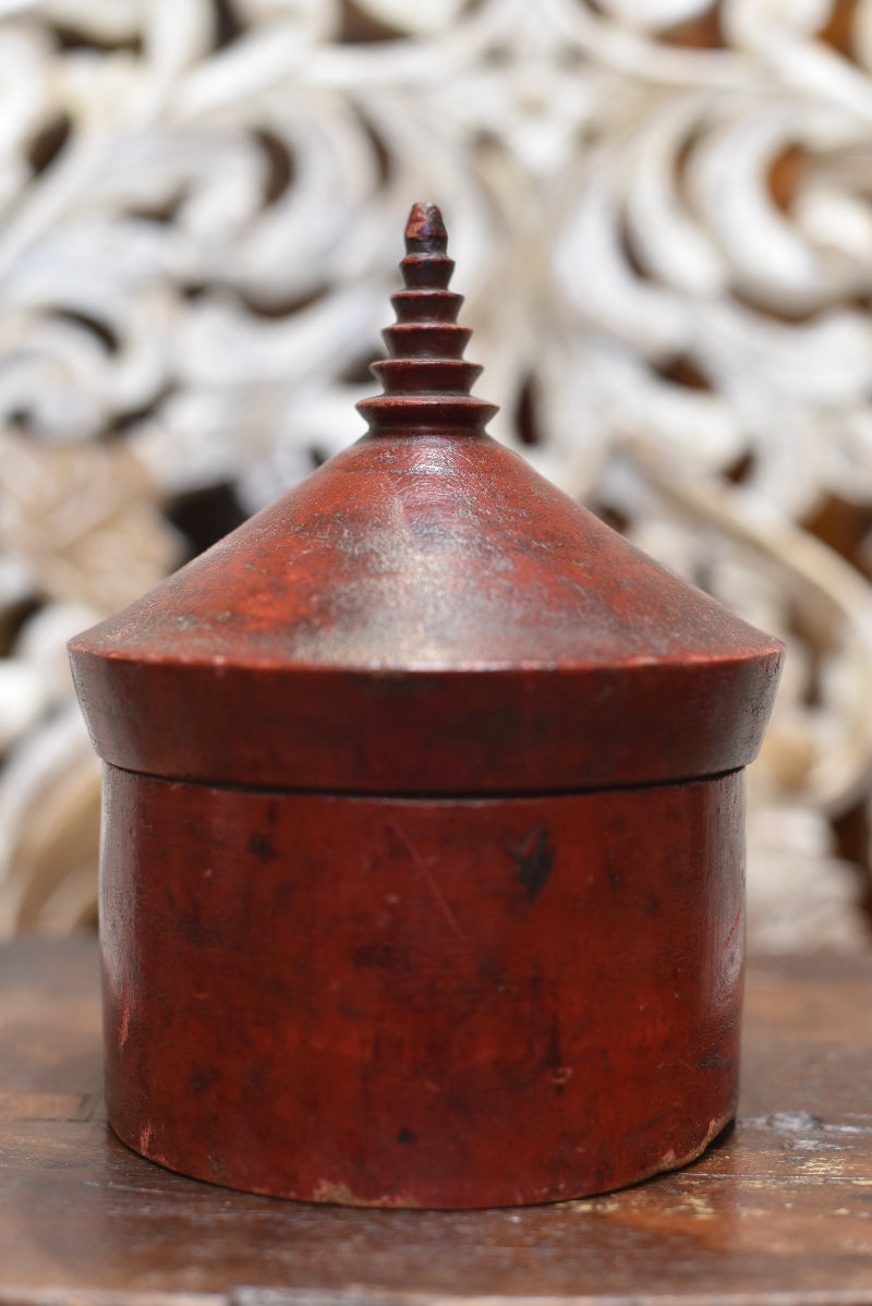 Vintage Red Lacquer Tikka Box