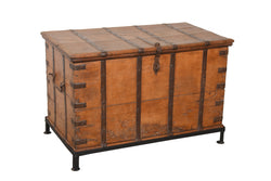 Teak Trunk with Iron Stand