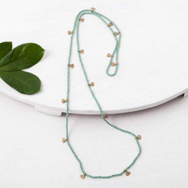 Beaded Strand Necklace - Turquoise