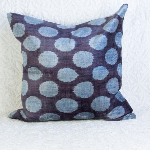 IKAT Cushions, Pale Blue Pom Pom Cushions, Cushion Cover, Cushions