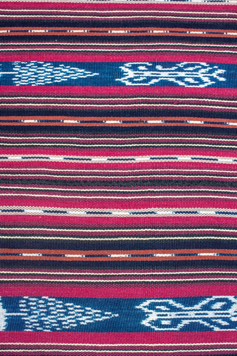 Handwoven Guatemalan Striped Jaspe Blanket Tierra del Lagarto