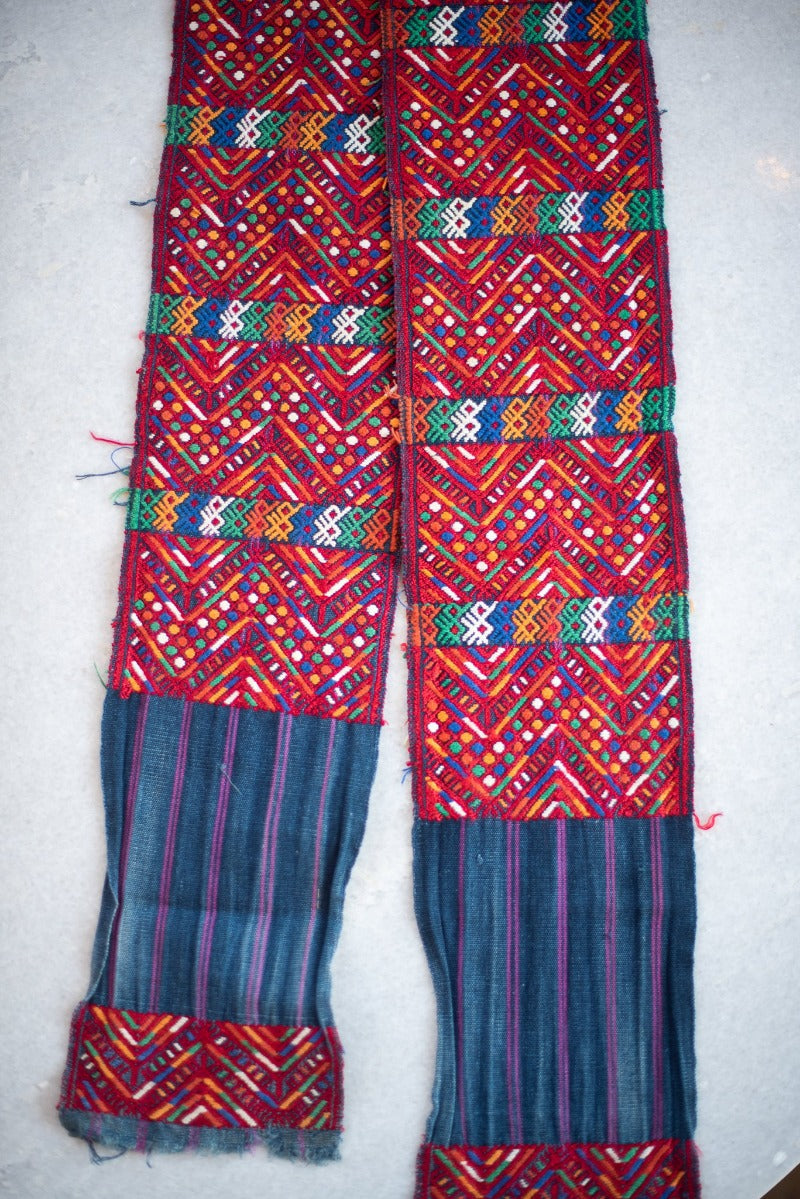 Long Faja Hand Embroidered Nahuala Guatemalan Belt