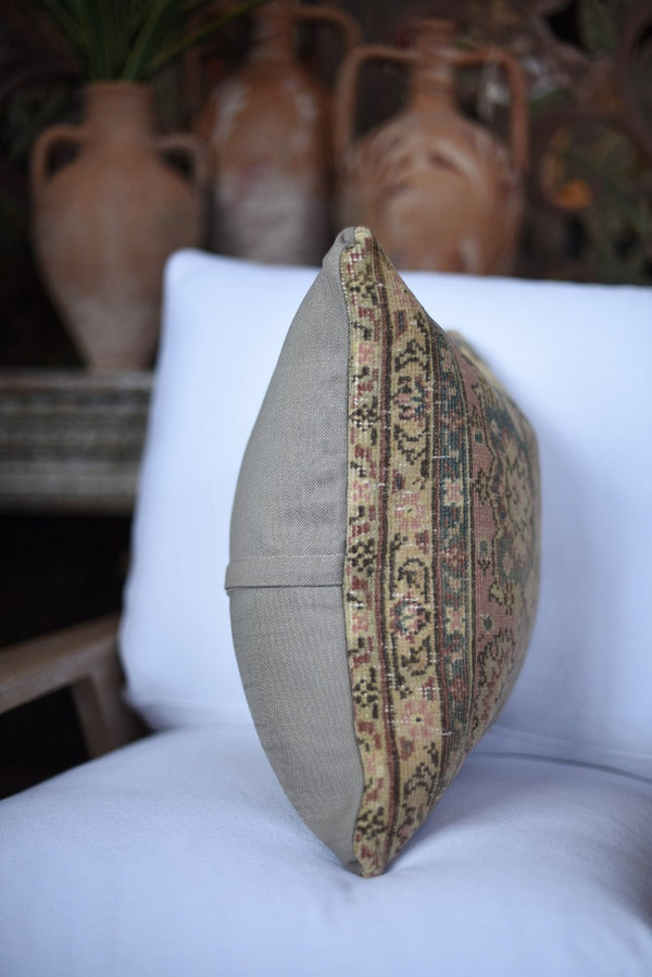 Neutral Vintage Turkish Carpet Pillow Tierra del Lagarto