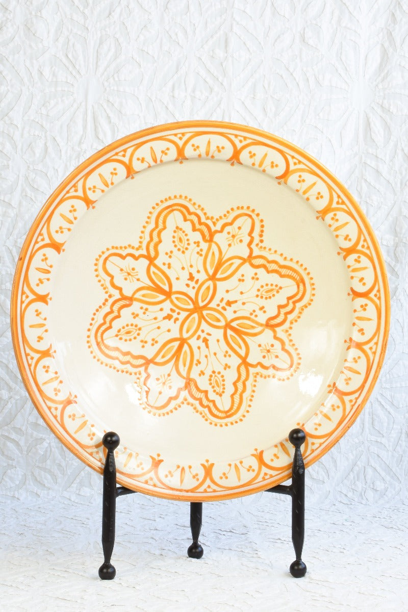 Safi Plate - Orange and White - Large Tierra del Lagarto