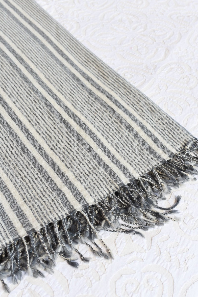 Soft Wool Kahsmiri Throw Blanket - Grey Tierra del Lagarto