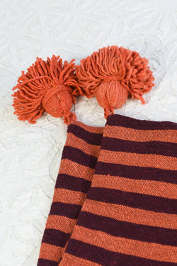 Striped Pompom Pillow - Square Tierra del Lagarto