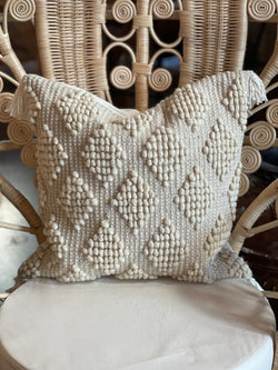 Textural Wool and Cotton Diamond Pillow Tierra del Lagarto