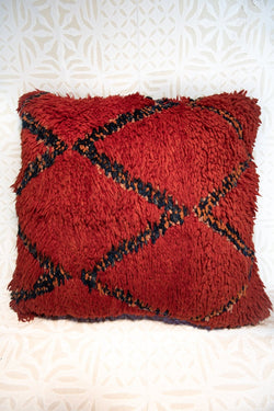 Vintage Red Moroccan Carpet Pillow Tierra del Lagarto