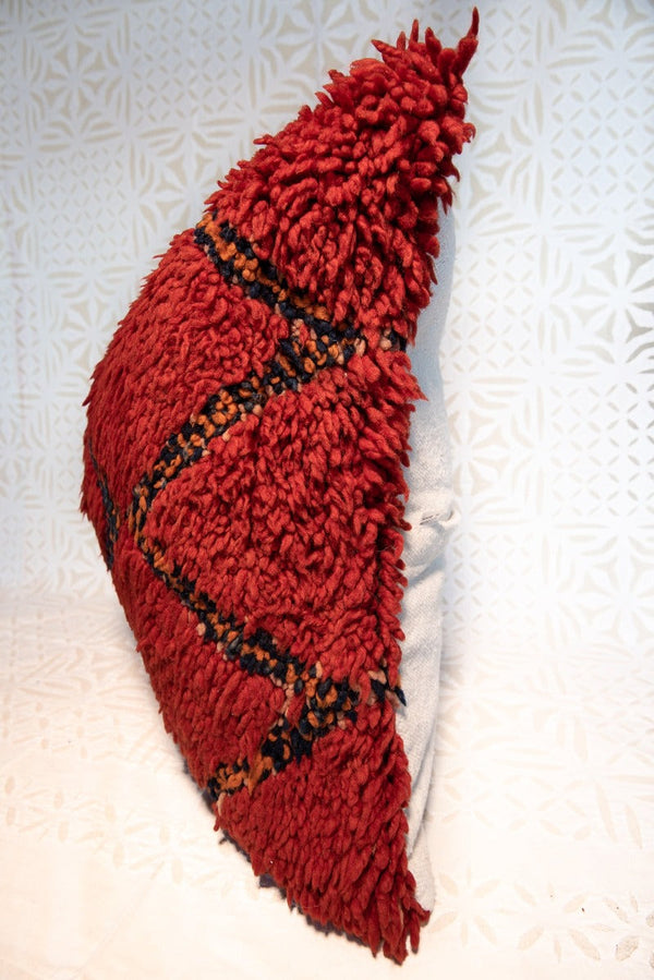 Vintage Red Moroccan Carpet Pillow Tierra del Lagarto