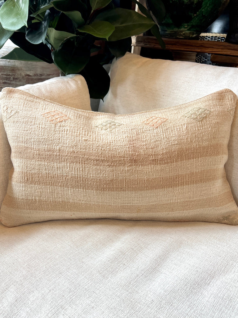 Natural Patchwork Lumbar Pillows - Neutral Lumbar Pillows